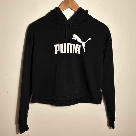 Puma Essentials Cropped Logo Hoodie Women’s Black US Size XS - Picture 2 of 13